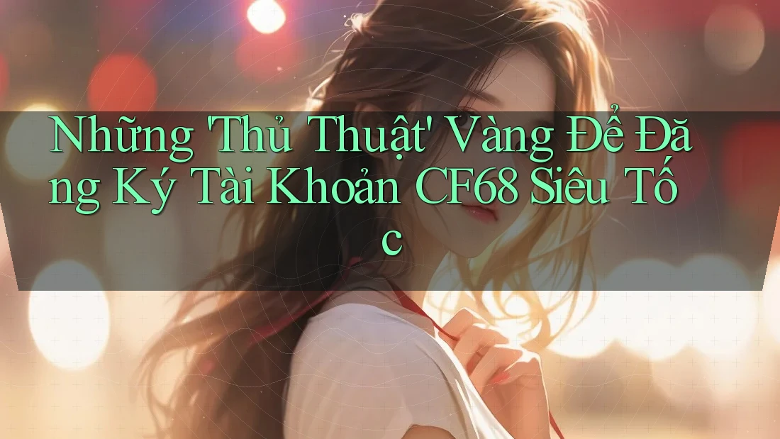 Những 'Thủ Thuật' Vàng Để Đăng Ký Tài Khoản CF68 Siêu Tốc Những 'Thủ Thuật' Vàng Để Đăng Ký Tài Khoản CF68 Siêu Tốc