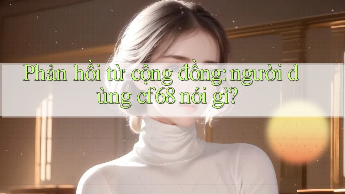 Phản hồi từ cộng đồng: người dùng cf68 nói gì? Phản hồi từ cộng đồng: người dùng cf68 nói gì?